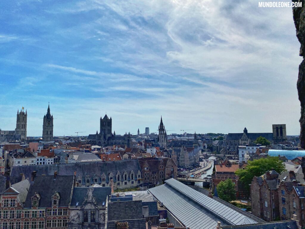 Ghent online travel guide, view from Castle Gravensteen over city centre